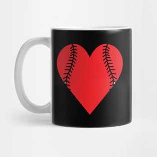 Baseball Heart Vintage Valentine's Day Mug